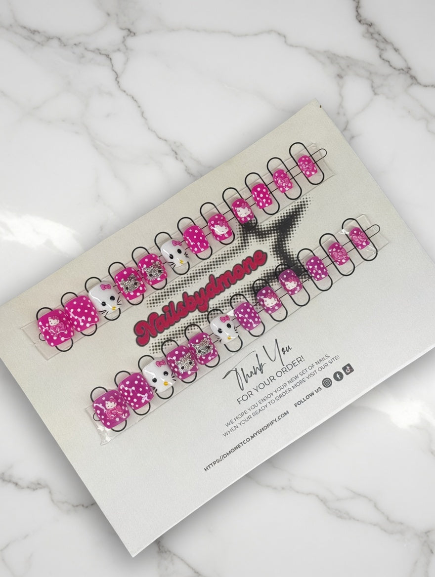 Kawaii Kitty Kid Nail Press On